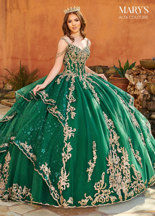 green quinceanera dress